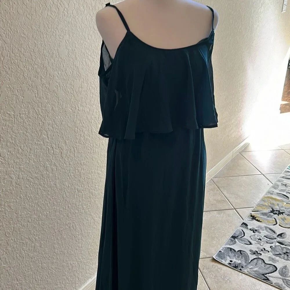 Show Me Your Mumu Womens XS Caitlin Maxi Dress Ruffle Bridesmaid Teal NWT